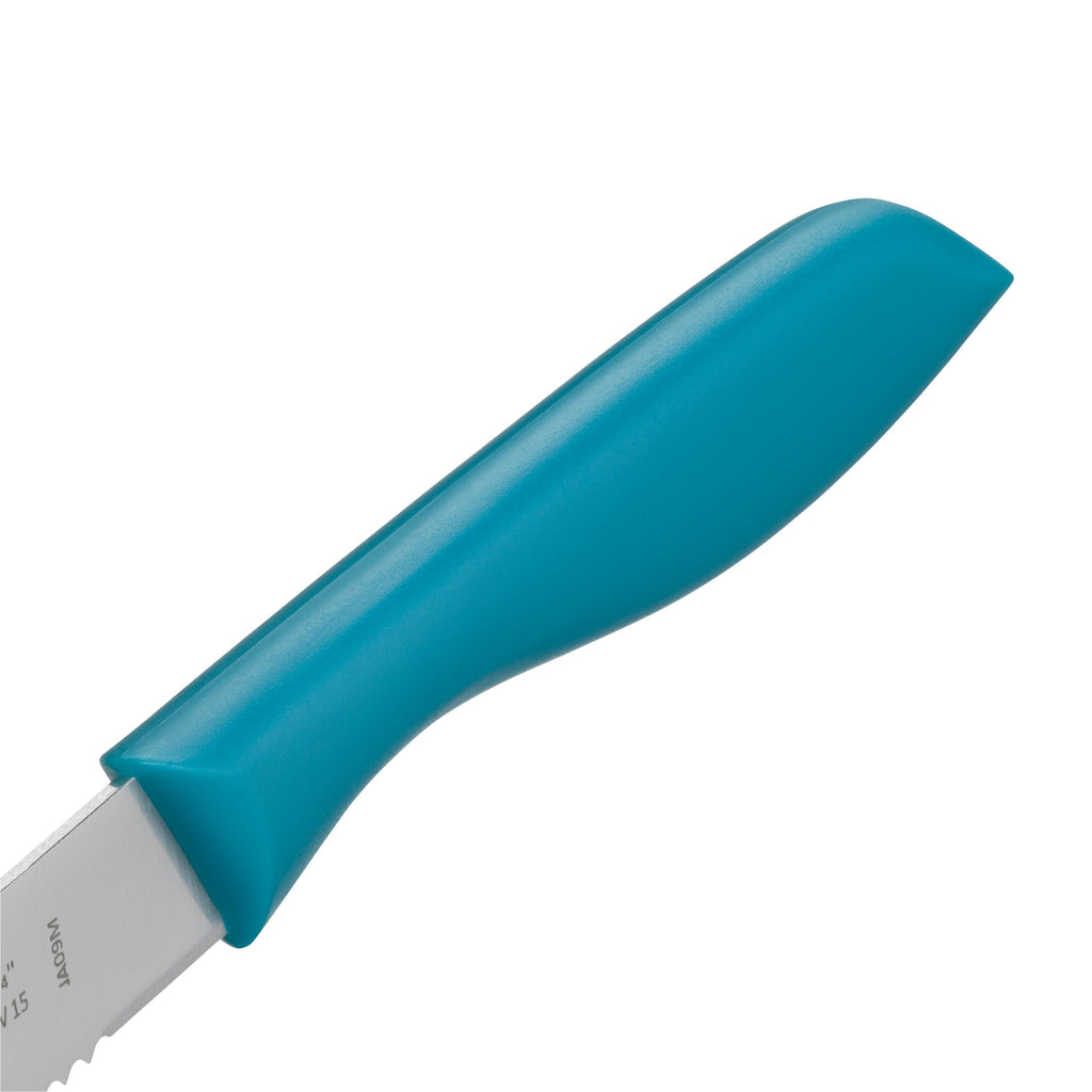 Baksiden av Universalkniv 11 cm bølgeslipt blå 2-delt sett - WMF
