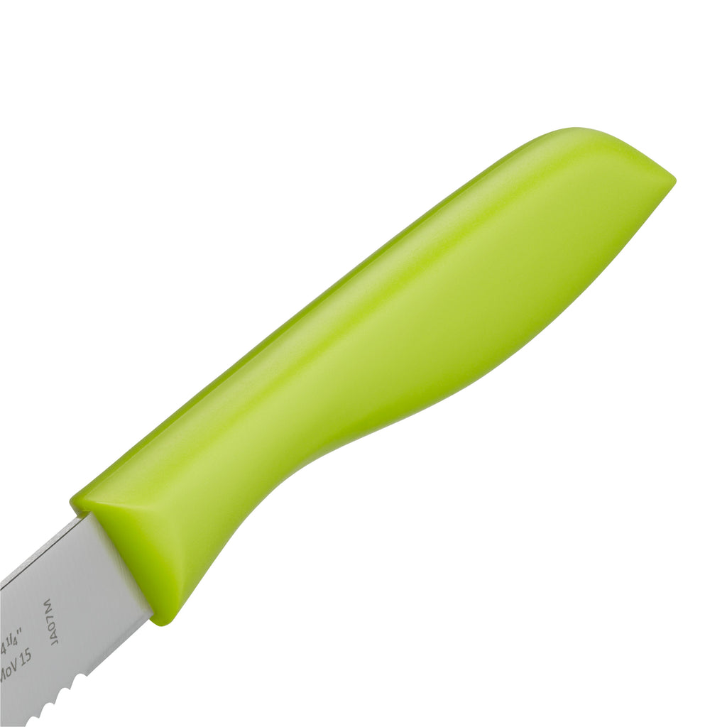 Universalkniv 11 cm bølgeslipt grønn 2-delt sett - WMF bakside