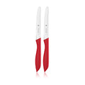 Universalkniv 11 cm bølgeslipt rød 2-delt sett - WMF forfra