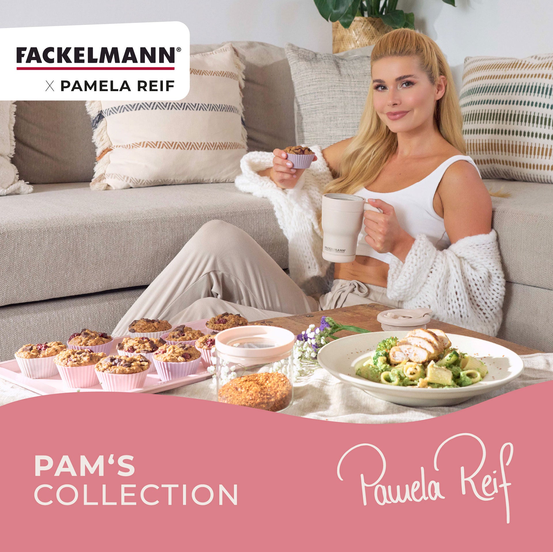 Universalkniv Pamela Reif 18,5 cm rosa rustfritt stål helhetsbilde