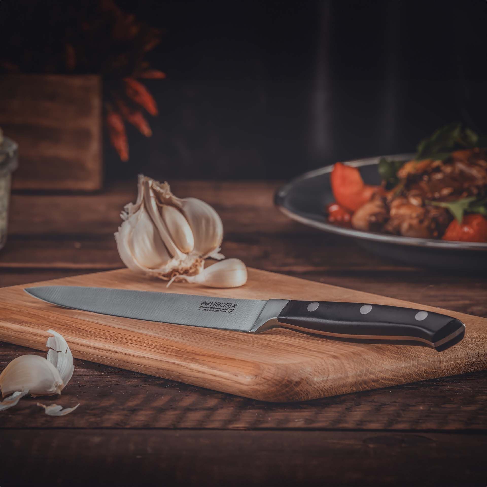 Universalkniv Trinity 14 cm rustfritt stål - Nirosta blad detalj