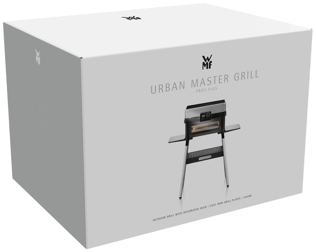 Utegrill 2-i-1 med innebygd ovn støpejern WMF montert og i bruk