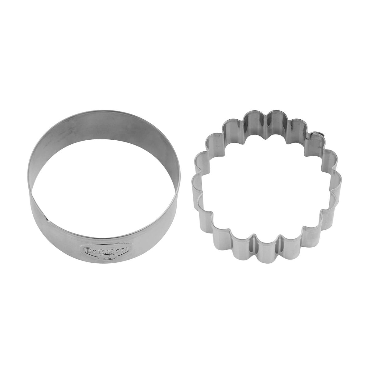 Utstikkere ring rustfritt stål Ø5,5 og Ø5 cm 2-delt forfra