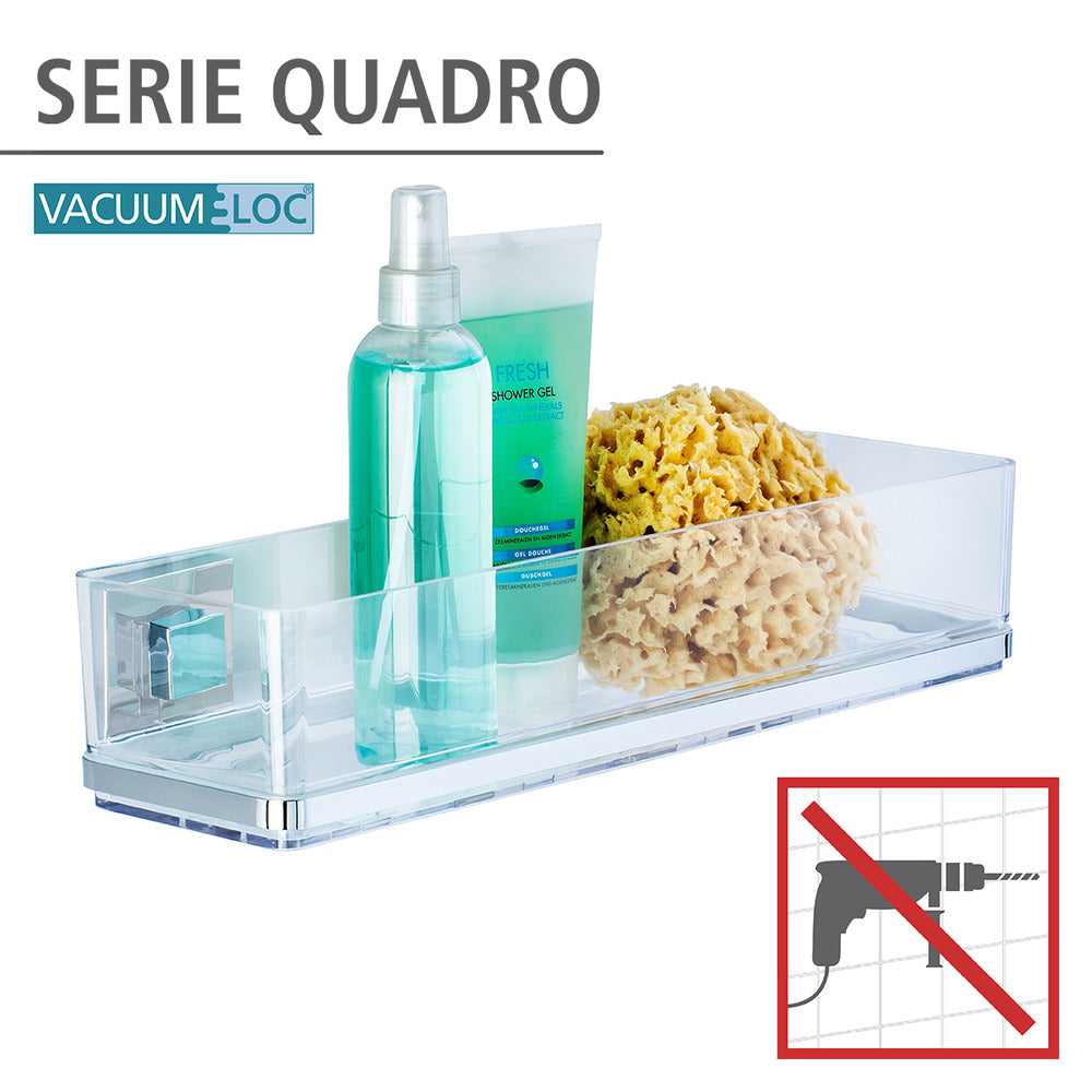 Vacuum-Loc® badehylle Quadro rustfritt stål bakside