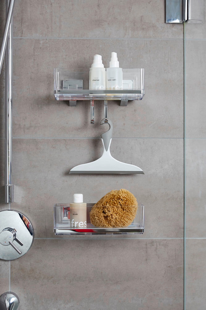 Vacuum-Loc® badehylle Quadro rustfritt stål med tilbehør