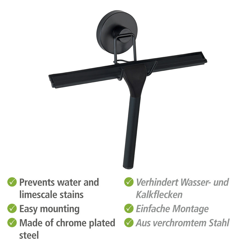 Vacuum-Loc® dusjskrape uten boring svart metall nærbilde av blad