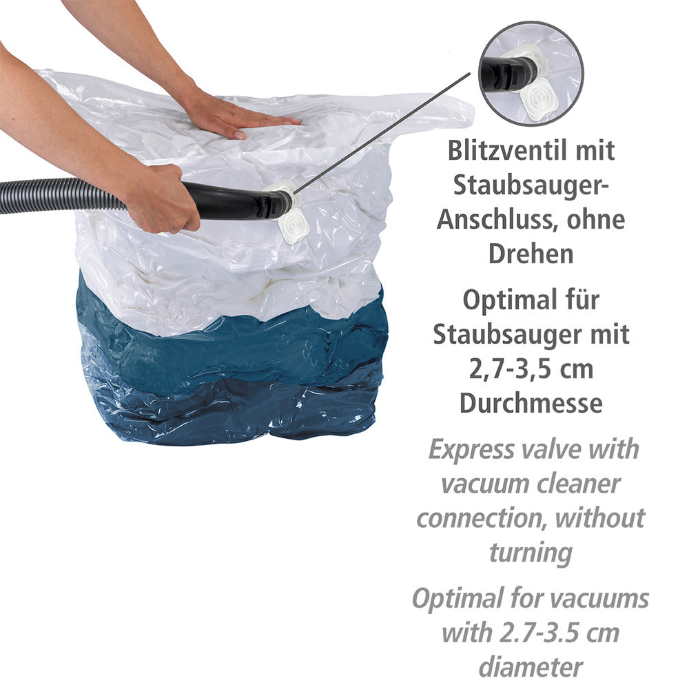 Vakuumpose cube sett 4-delt 2x S og 2x L plast - WENKO oppbevaring
