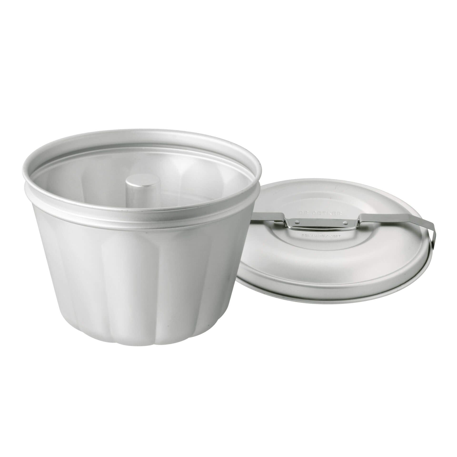Vannbadform gugelhupf Ø21 cm aluminium med lokk forfra