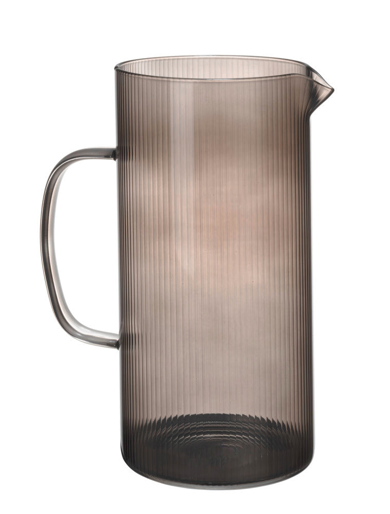 Vannkaraffel glass 1,7 L svart med rillemønster - Schöner Wohnen forfra