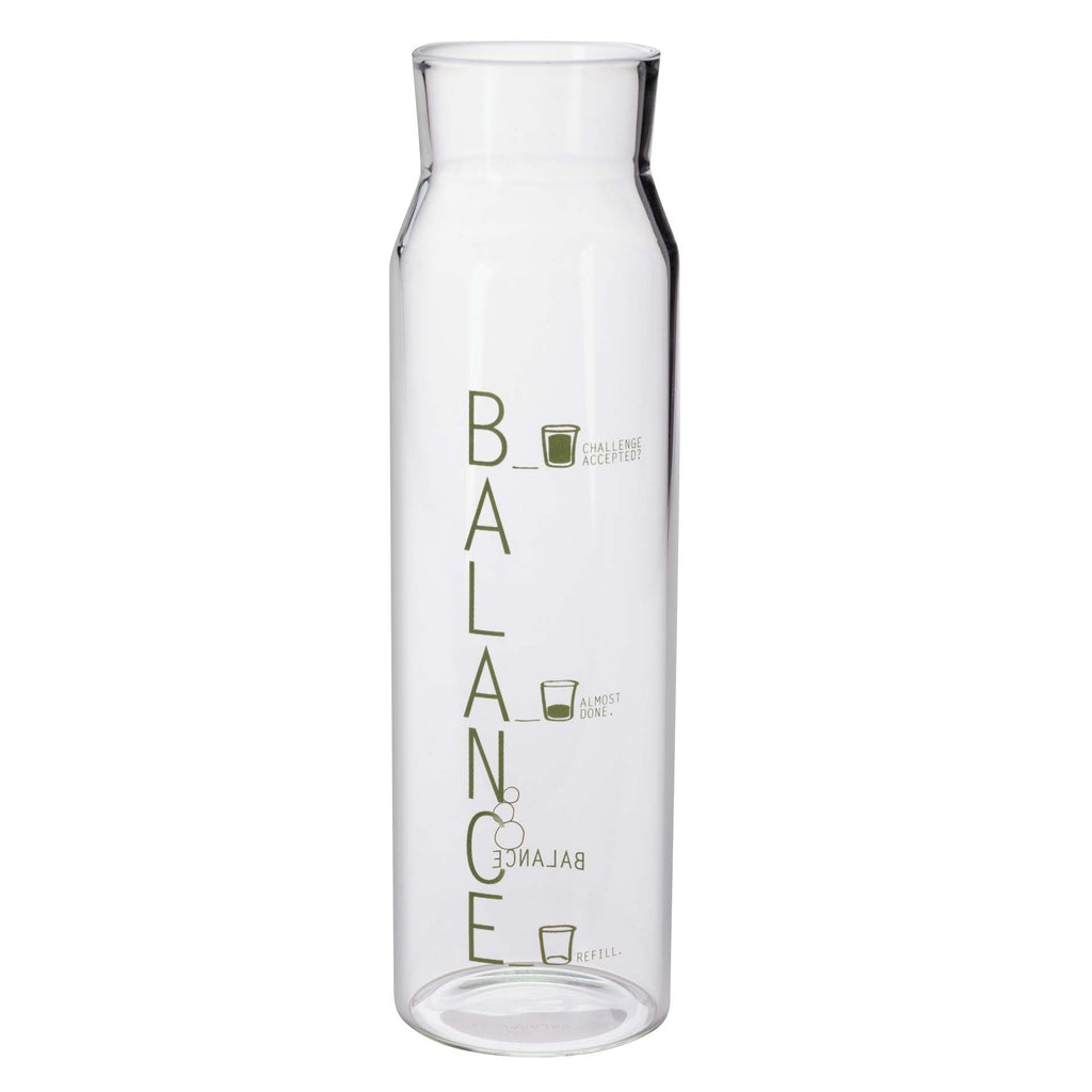 Vannkaraffel glass 900 ml med drikkeskala borosilikat forfra