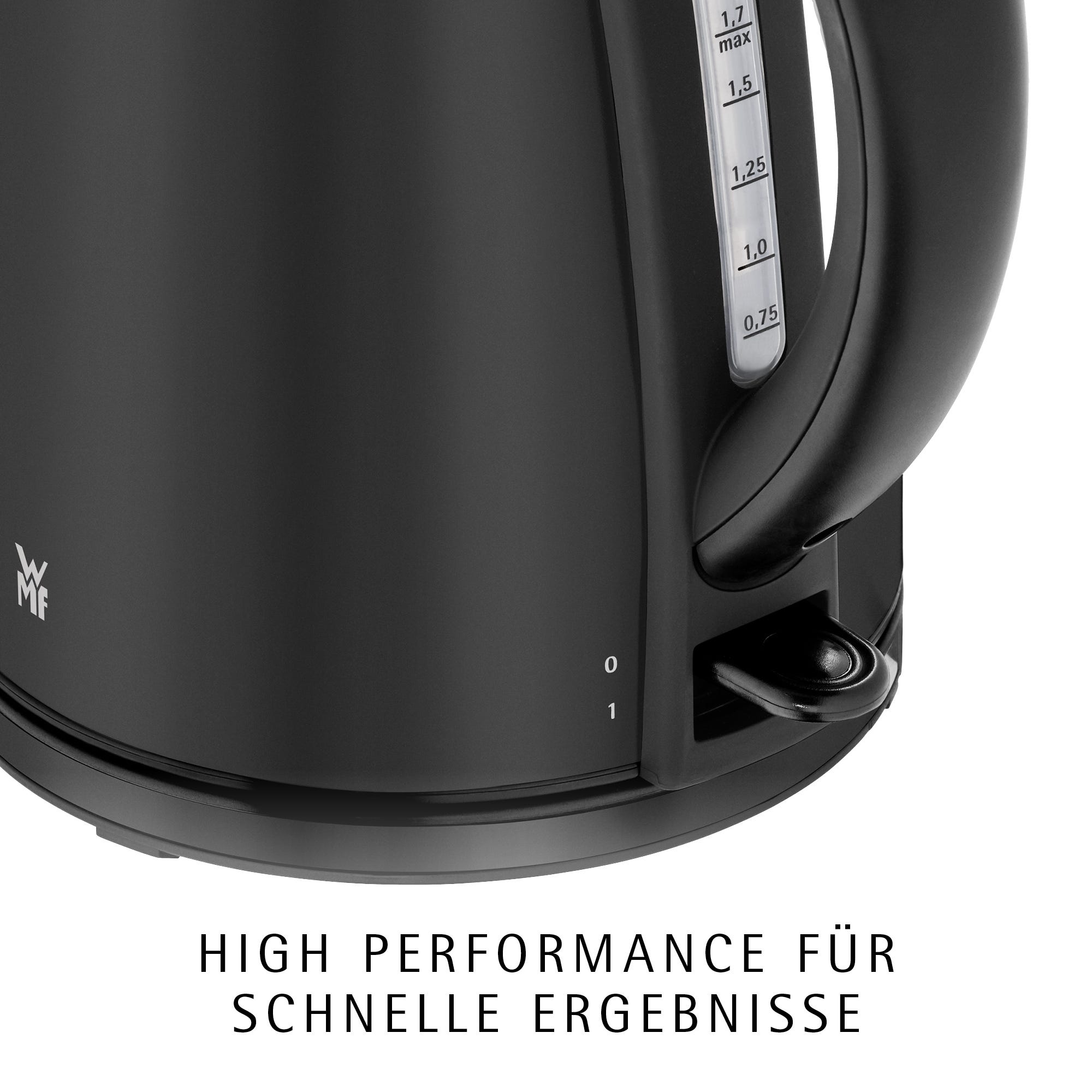 Vannkoker 1,7 L Deep Black 2400W Stelio - WMF ledningsfeste
