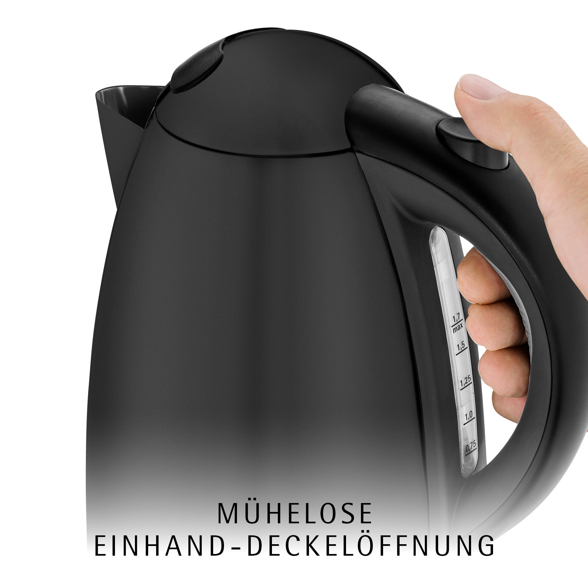 Vannkoker 1,7 L Deep Black 2400W Stelio - WMF på kjøkkenbenk