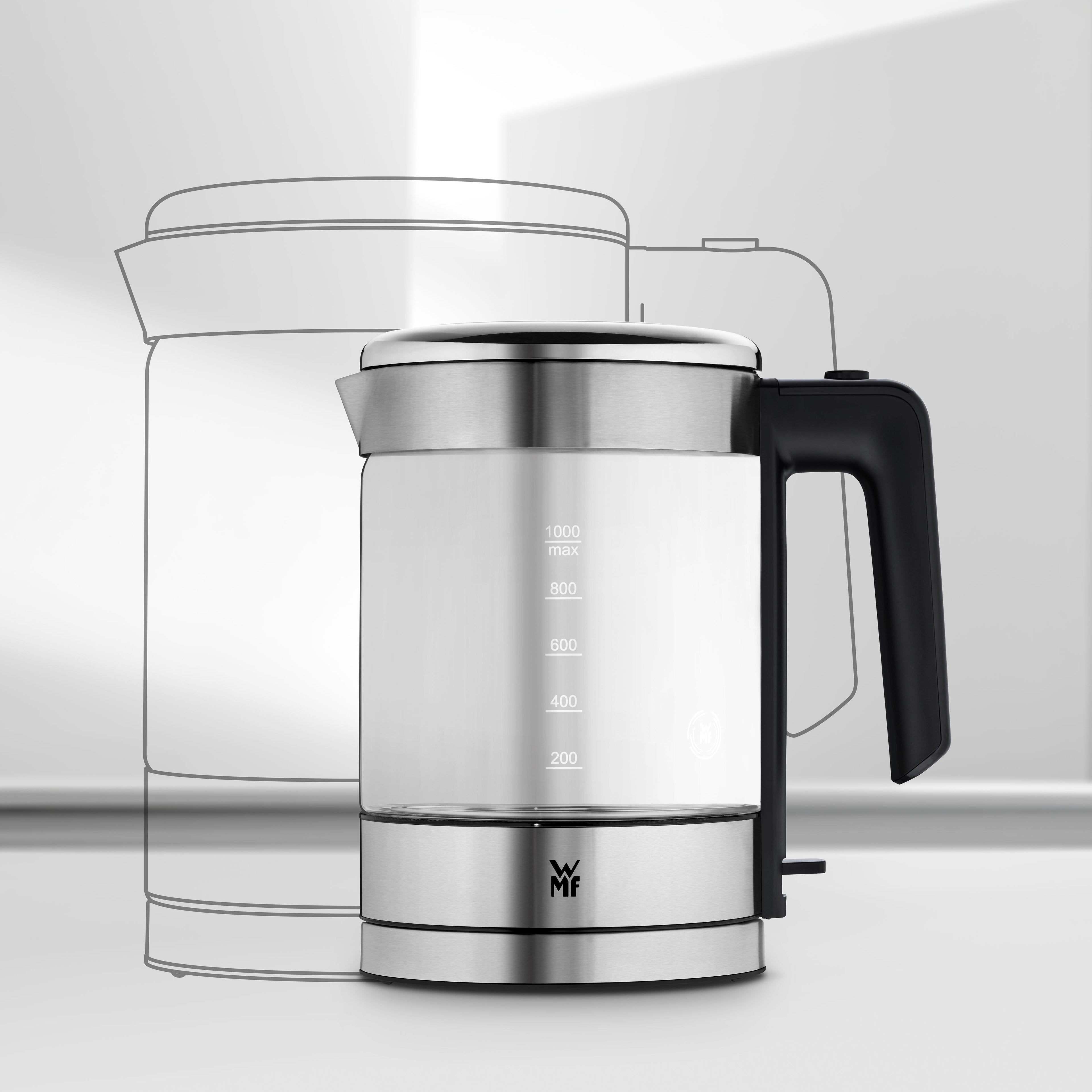 Detalj av Vannkoker glass 1,0 L 1900W kompakt med LED-lys WMF