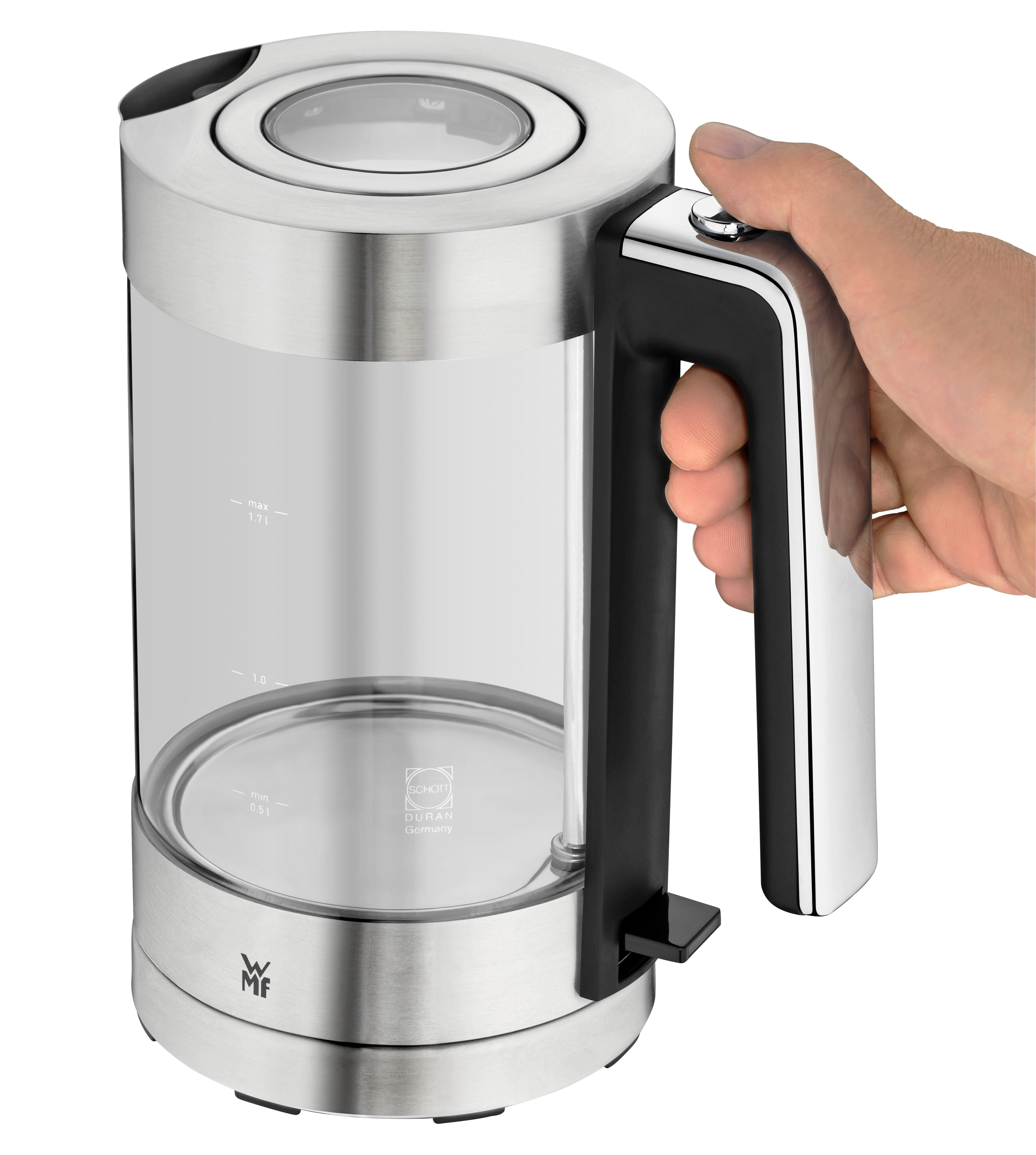 Detalj av lokk på Vannkoker glass 1,7 L 3000W SCHOTT DURAN - WMF Lono