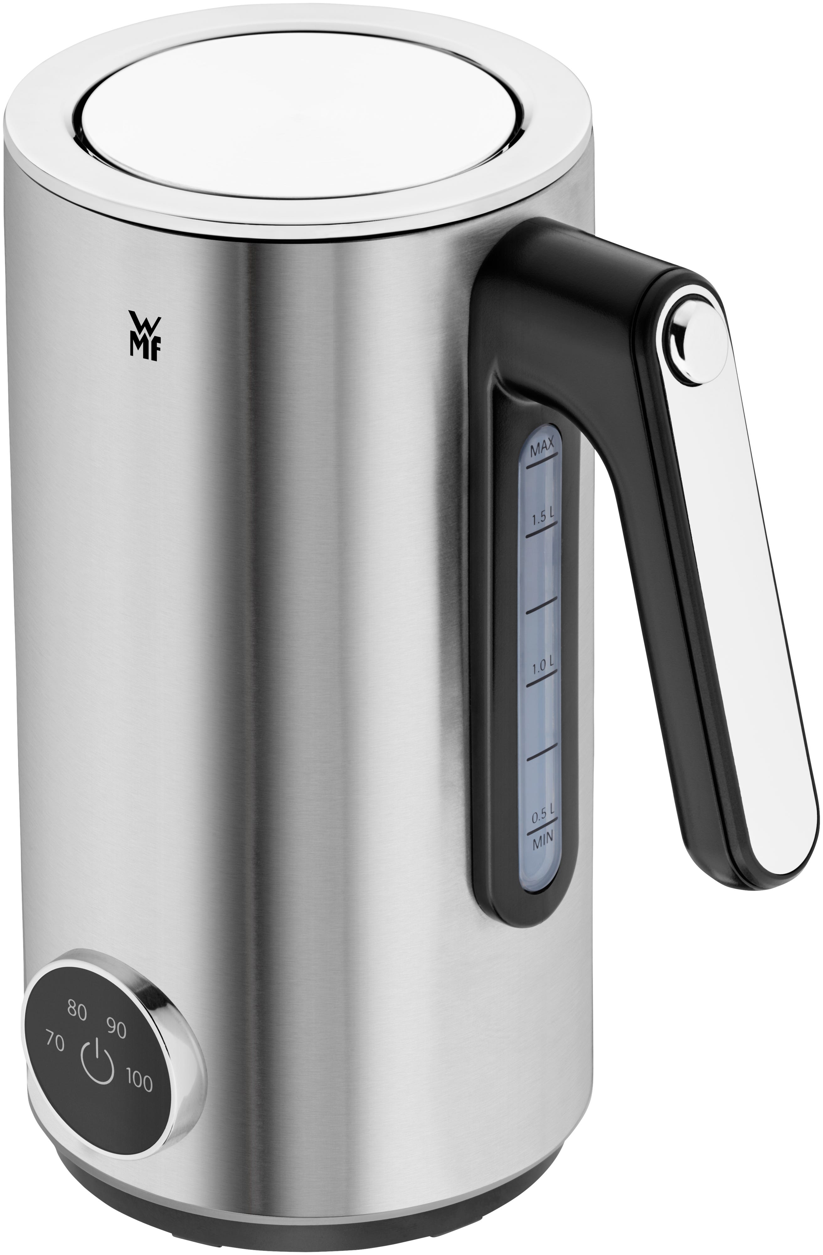 Vannkoker med LED-display og temperaturvalg rustfritt stål - WMF Lumero forfra