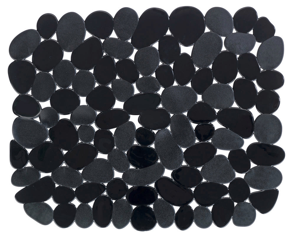 Vaskmatte Stone svart beskyttelse mot riper plast forfra