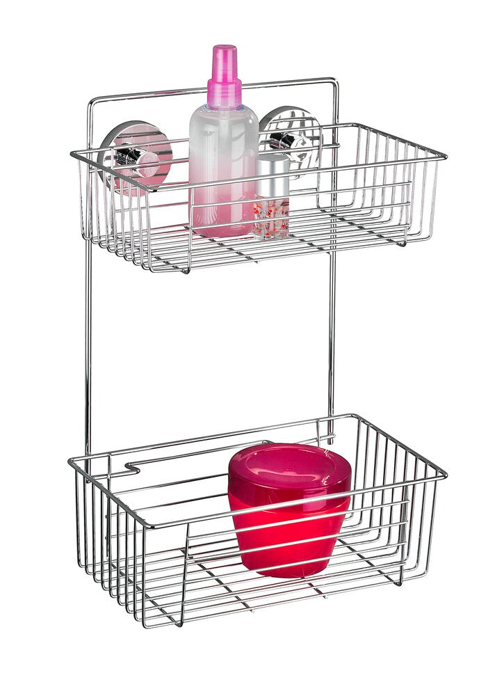 Vegghylle bad 2 etasjer Vacuum-Loc Bari metall sett ovenfra