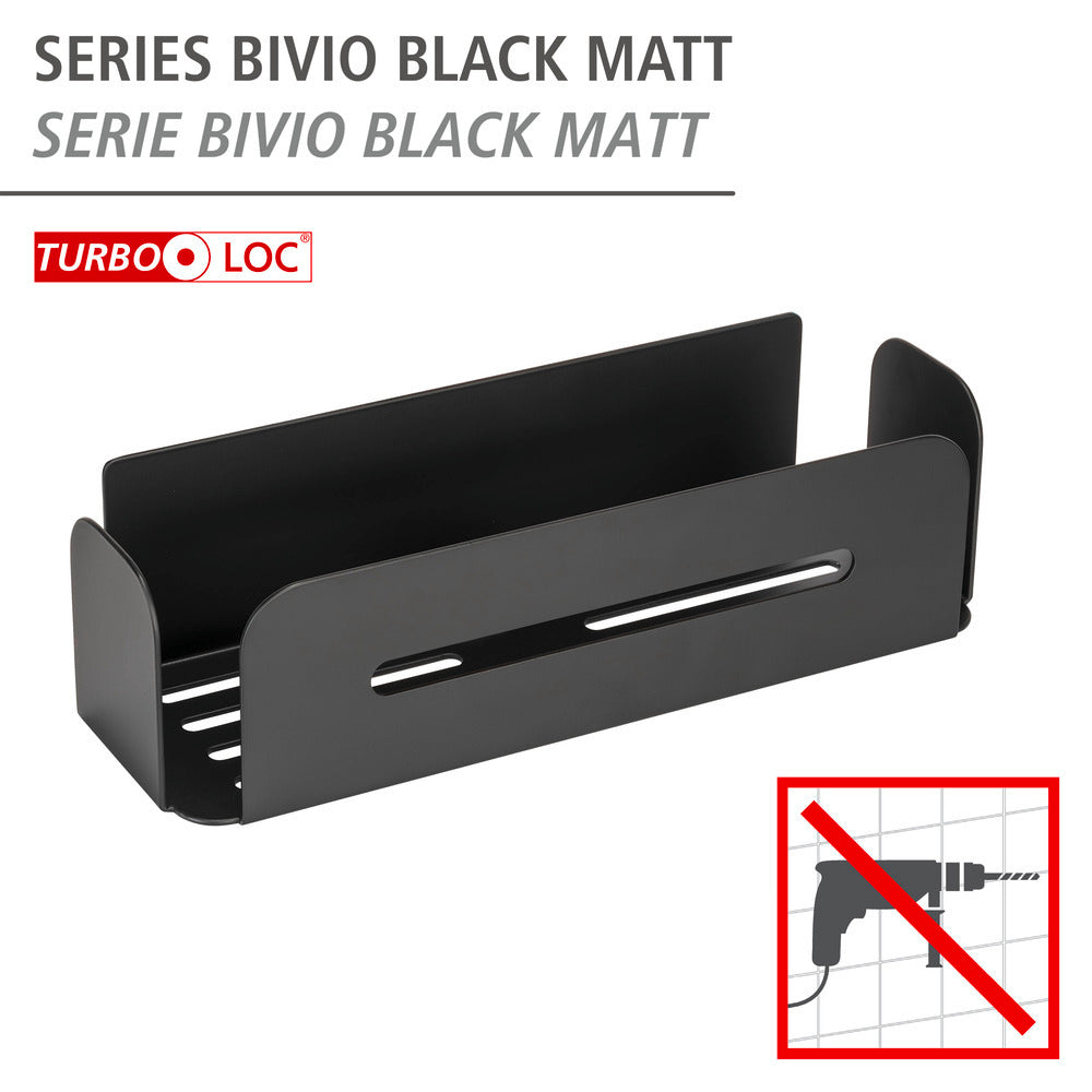 Vegghylle Bivio svart matt aluminium Turbo-Loc® side