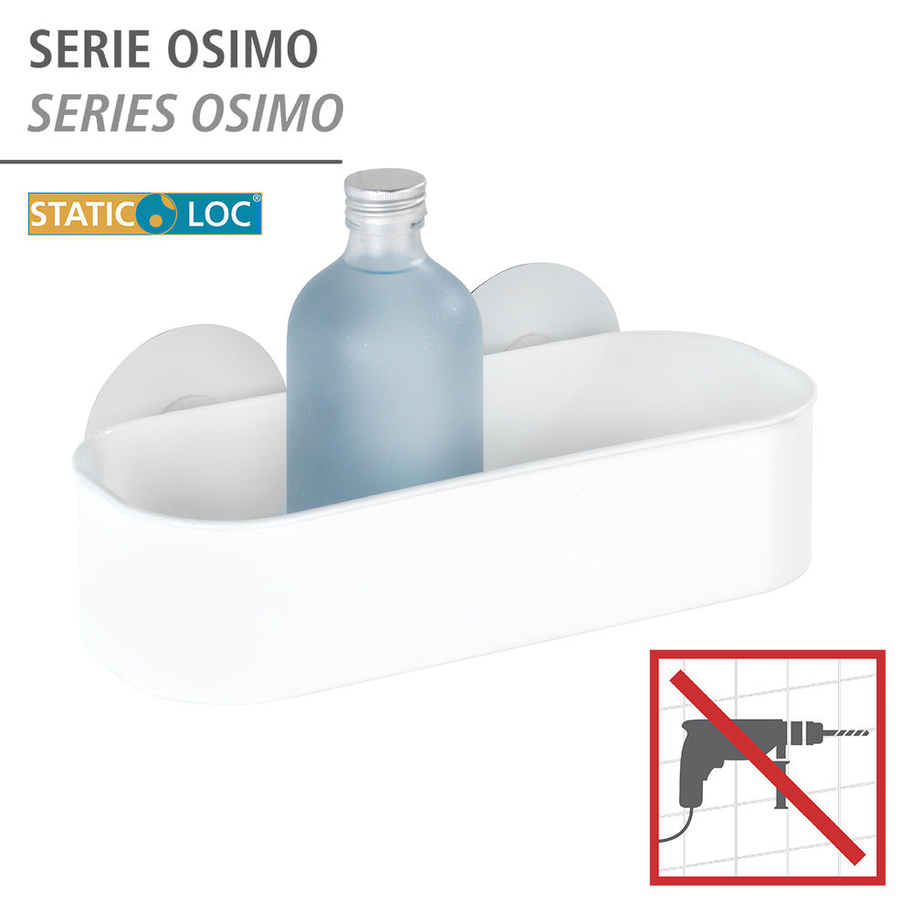 Bakside av Vegghylle Osimo hvit Static-Loc® plast uten boring
