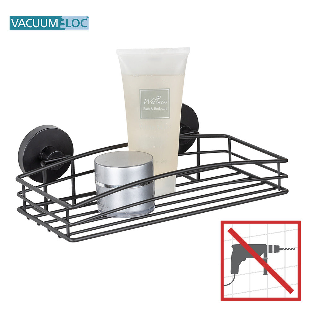 Vegghylle Vacuum-Loc® svart metall side