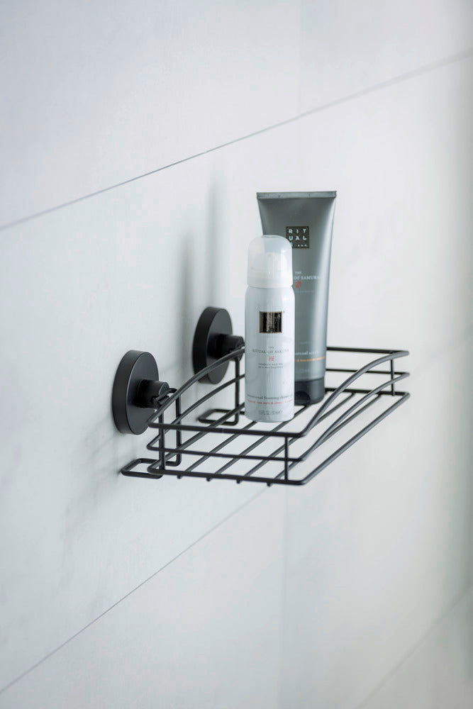 Vegghylle Vacuum-Loc® svart metall industriell stil