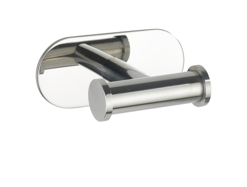 Veggkrok dobbel rustfritt stål Turbo-Loc® uten boring blank forfra