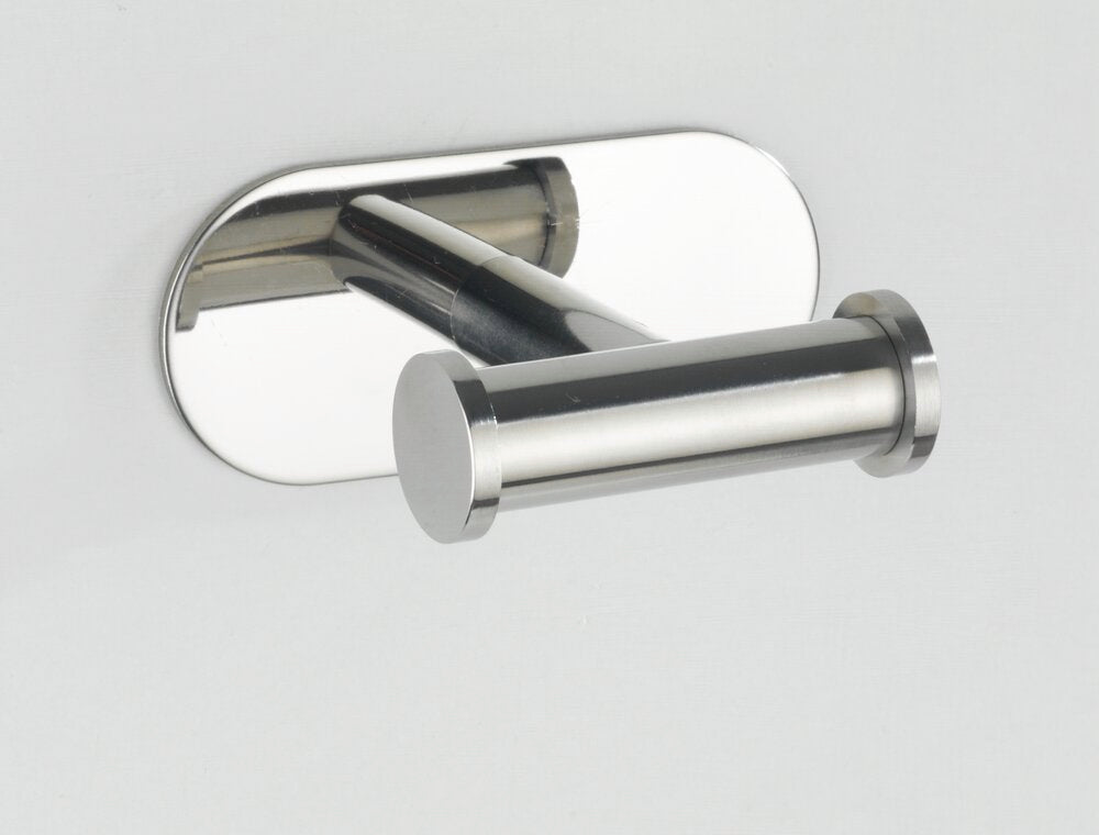 Veggkrok dobbel rustfritt stål Turbo-Loc® uten boring blank festesystem