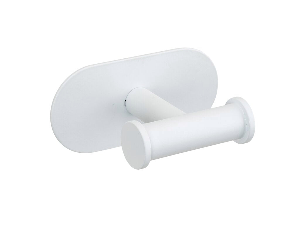 Veggkrok dobbel Turbo-Loc® Orea hvit matt rustfritt stål forfra