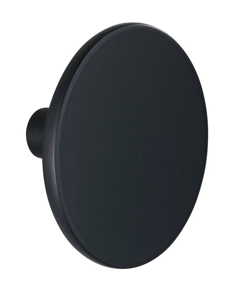 Veggkrok Melle svart Ø 8 cm polyresin forfra