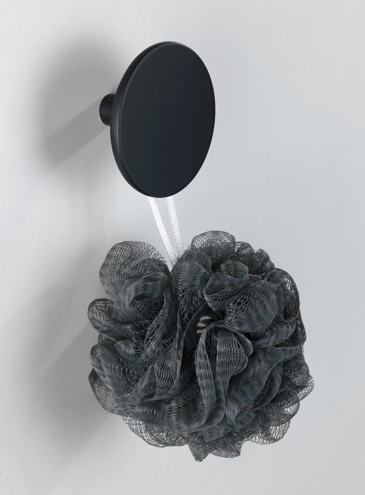 Veggkrok Melle svart Ø 8 cm polyresin montert på vegg