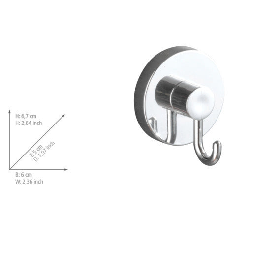 Pakke med Veggkrok-sett rund 2-delt Vacuum-Loc® uten boring krom