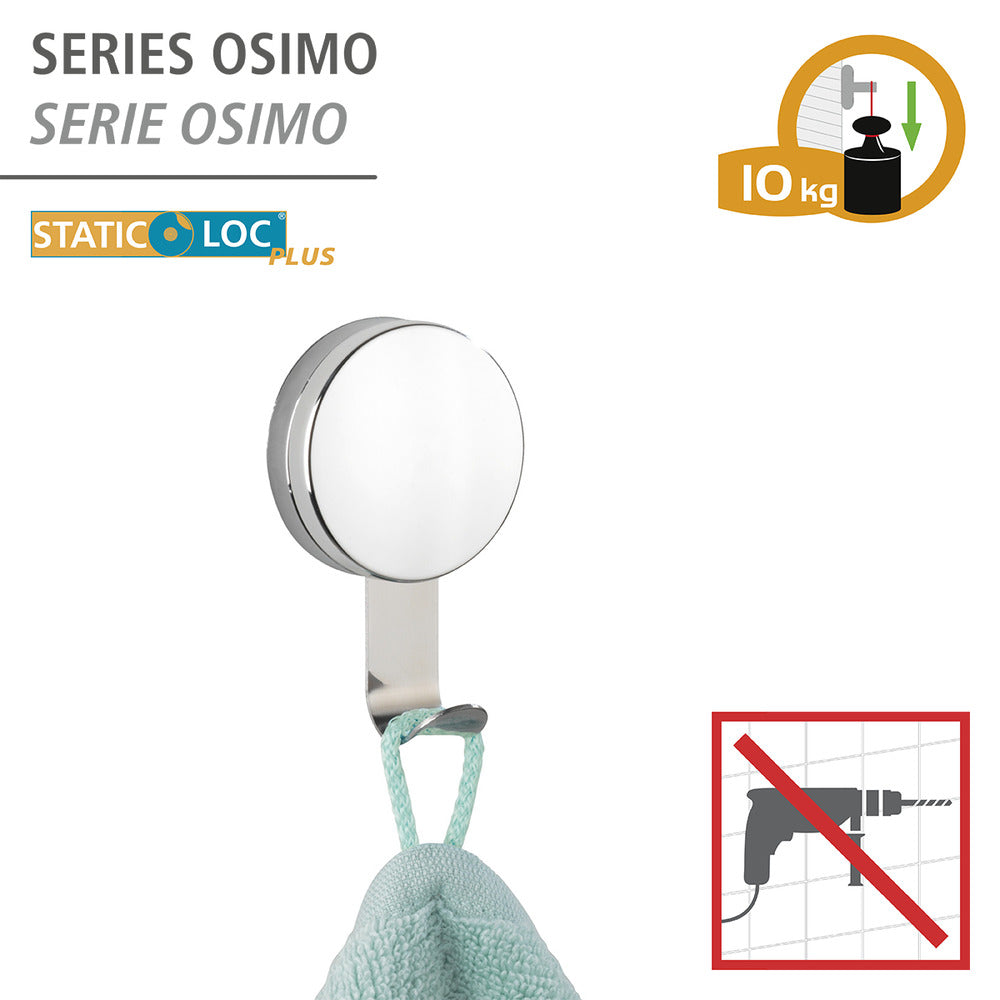 Veggkroker Osimo metall 2-delt sett uten boring Static-Loc® Plus bakside