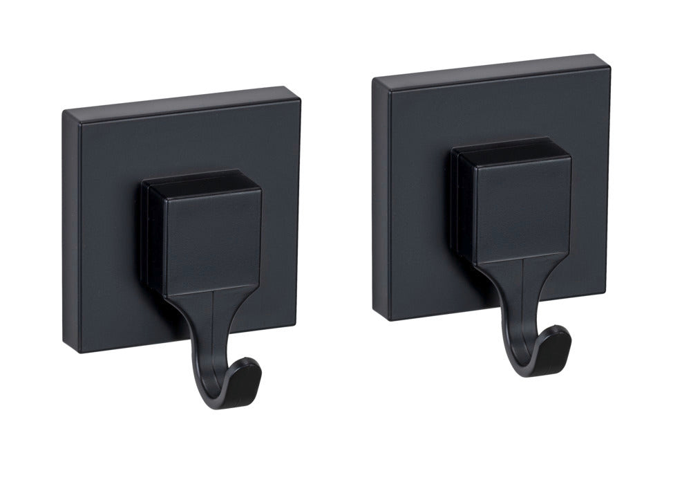 Veggkroker Quadro svart 2-delt sett Vacuum-Loc® forfra