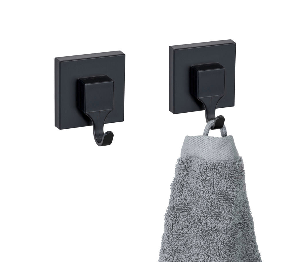 Veggkroker Quadro svart 2-delt sett Vacuum-Loc® detalj av material