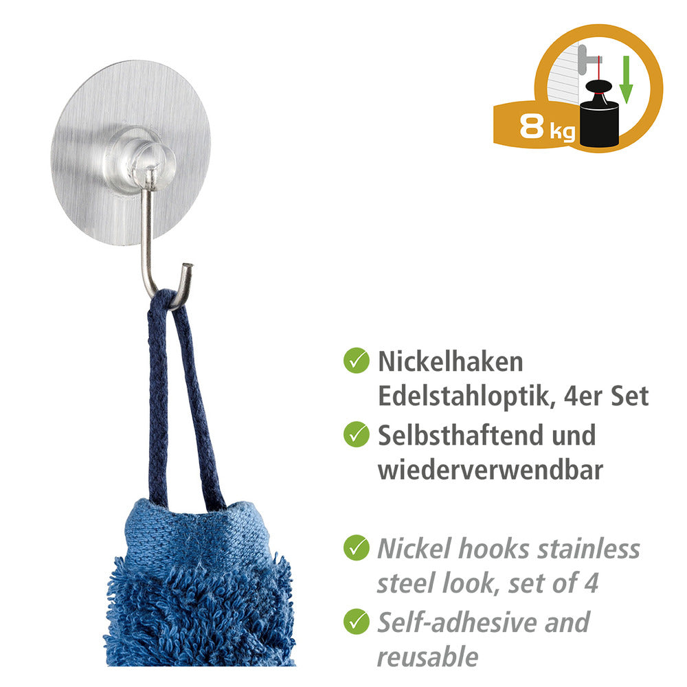 Detalj av Veggkroker Static-Loc Osimo 4-delt sett nikkel