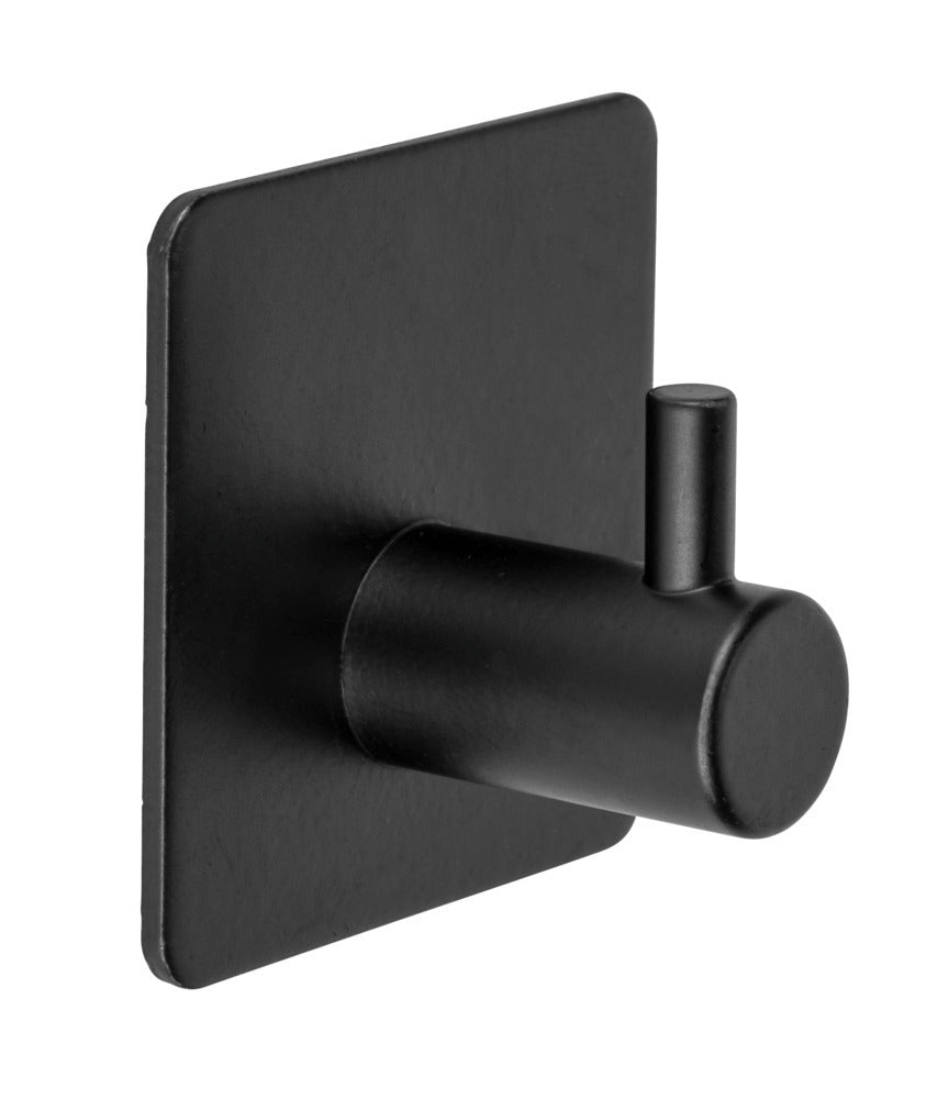 Veggkroker Ureo svart 2 stk rustfritt stål side