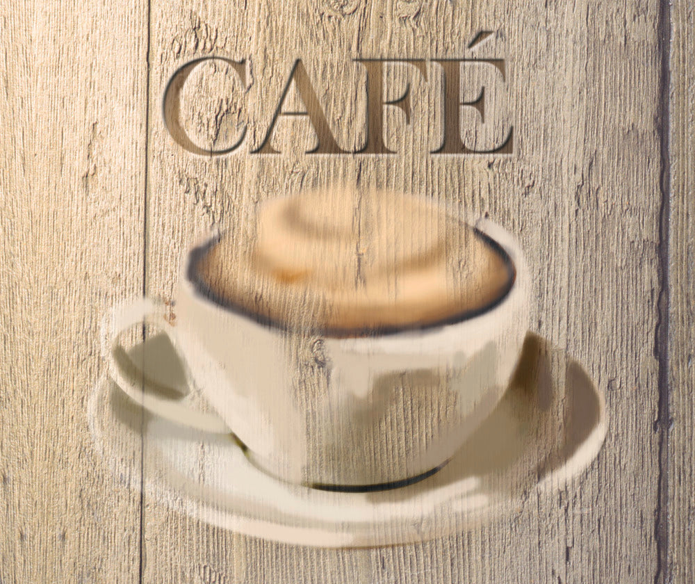 Veggplate glass kjøkken café-motiv 60 x 50 cm forfra