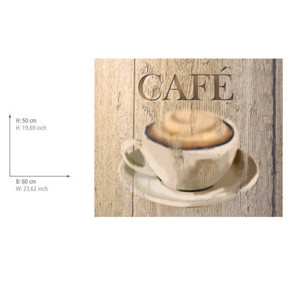 Veggplate glass kjøkken café-motiv 60 x 50 cm motivdetalj