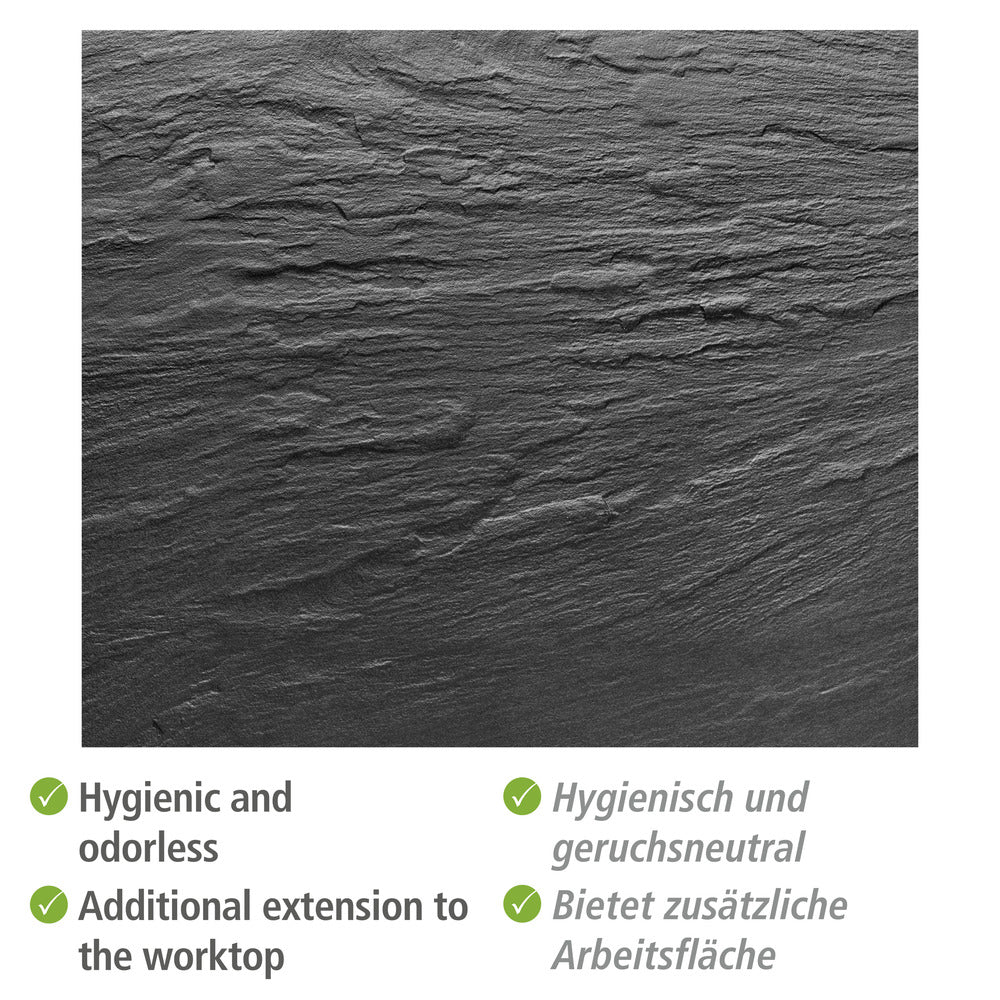 Montering av veggplate glass skiferdesign 60 x 70 cm svart - WENKO