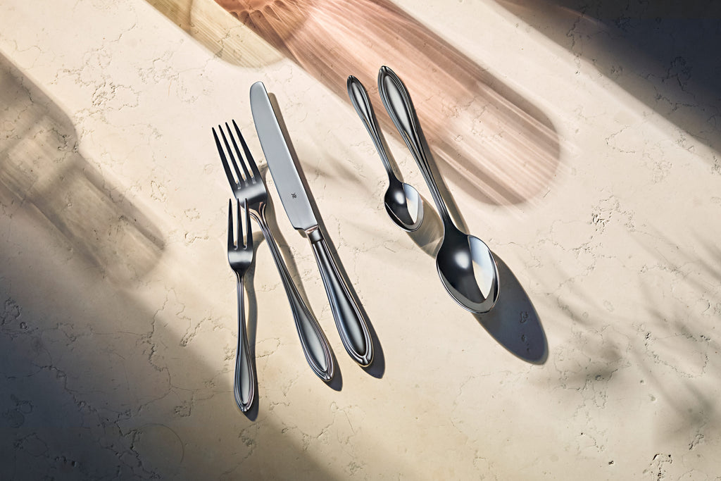 Nærbilde av Verona middagsgaffel rustfritt stål polert
