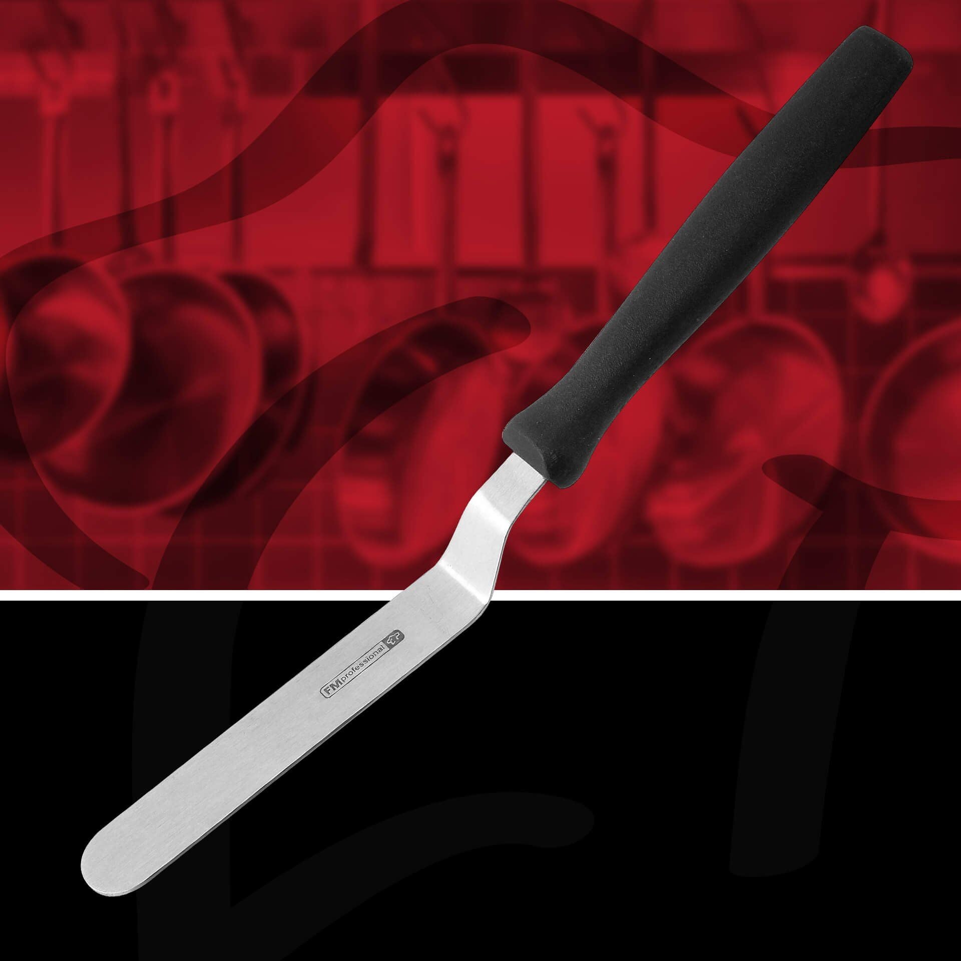 Vinkelpalett rustfritt stål 22 cm - FMprofessional håndtak detalj