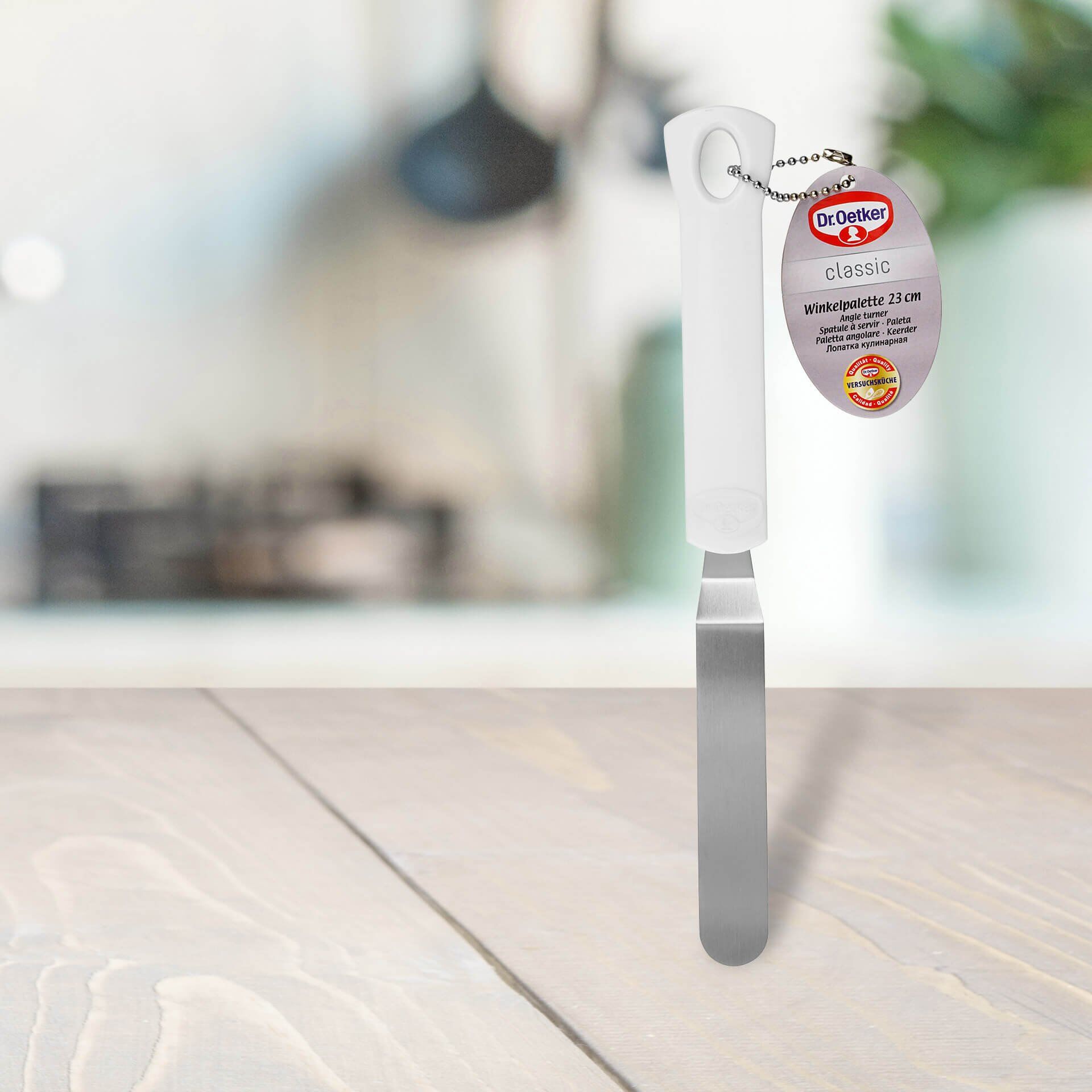 Vinkelpalett rustfritt stål 23 cm - Dr. Oetker detalj