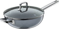 Wokpanne 28 cm med glasslokk Fusiontec Mineral Platinum forfra