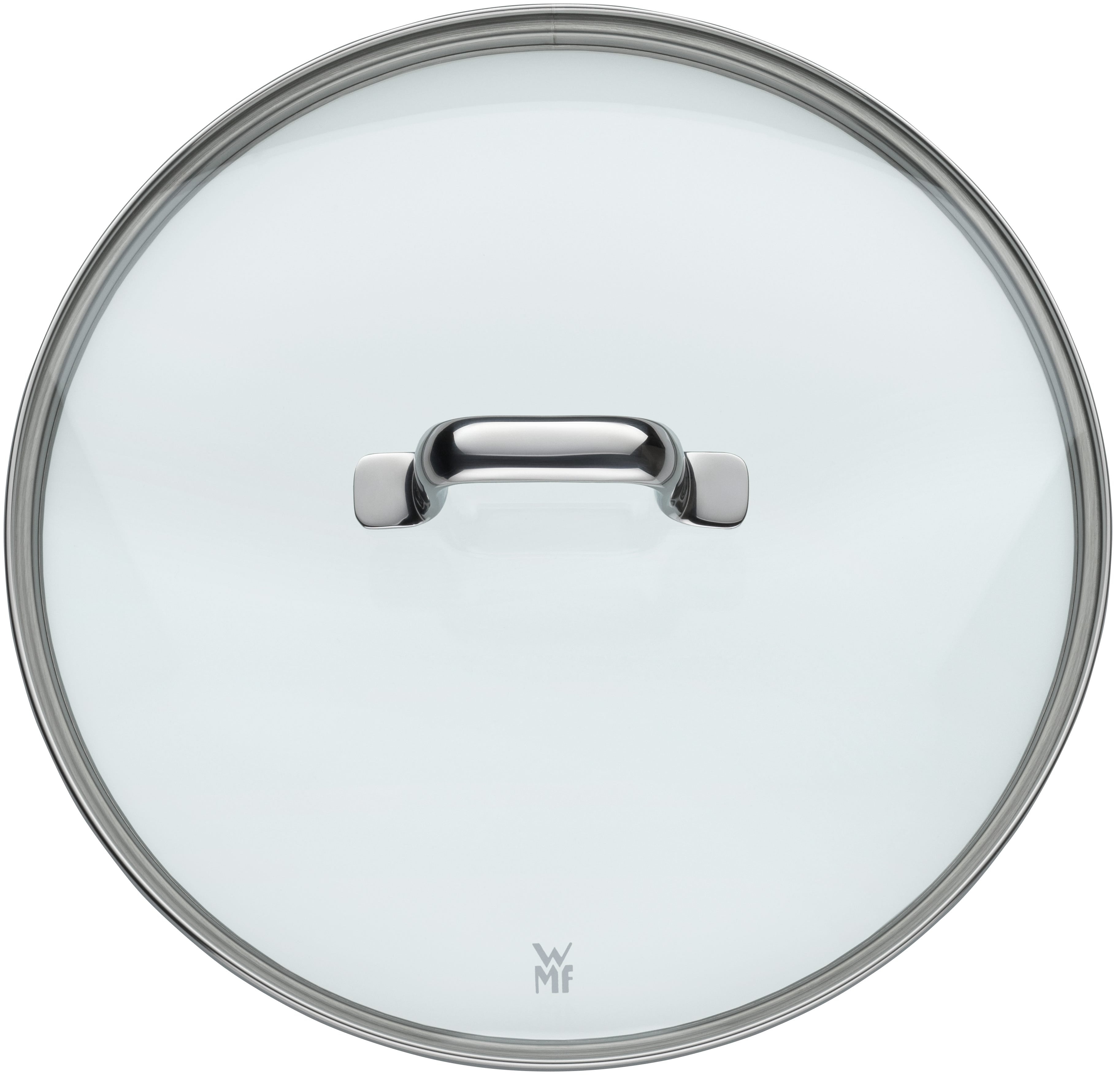 Wokpanne 28 cm med glasslokk Fusiontec Mineral Platinum håndtak nærbilde