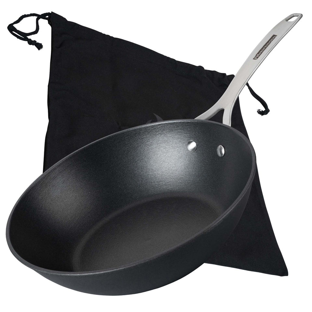 Wokpanne Force Ø28 cm støpejern non-stick forfra