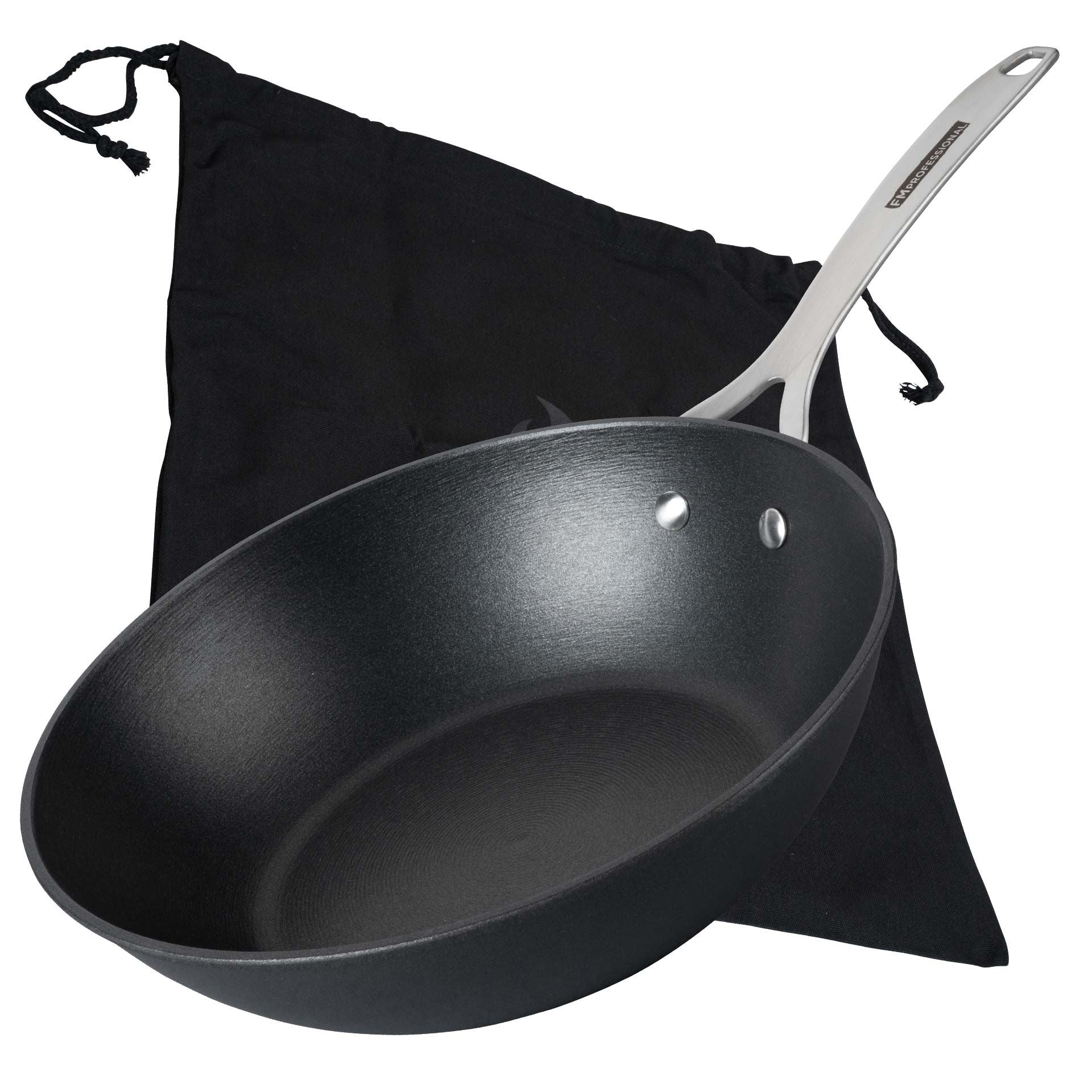 Wokpanne Force Ø28 cm støpejern non-stick forfra