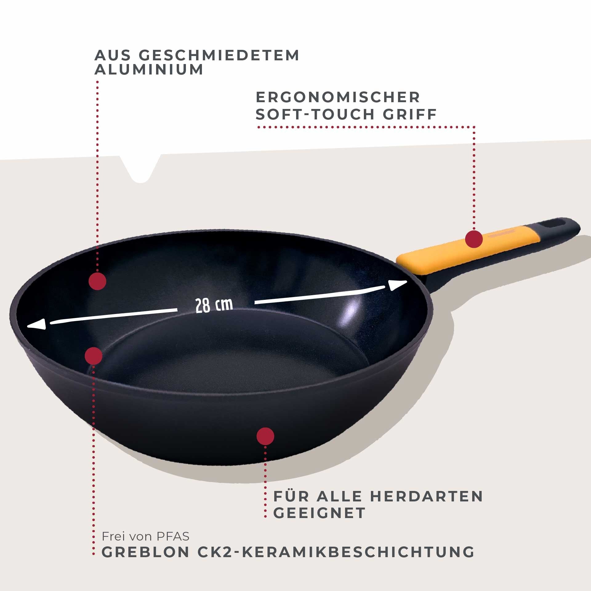 Wokpanne keramikk non-stick Ø28 cm Soft Collection detalj av belegg