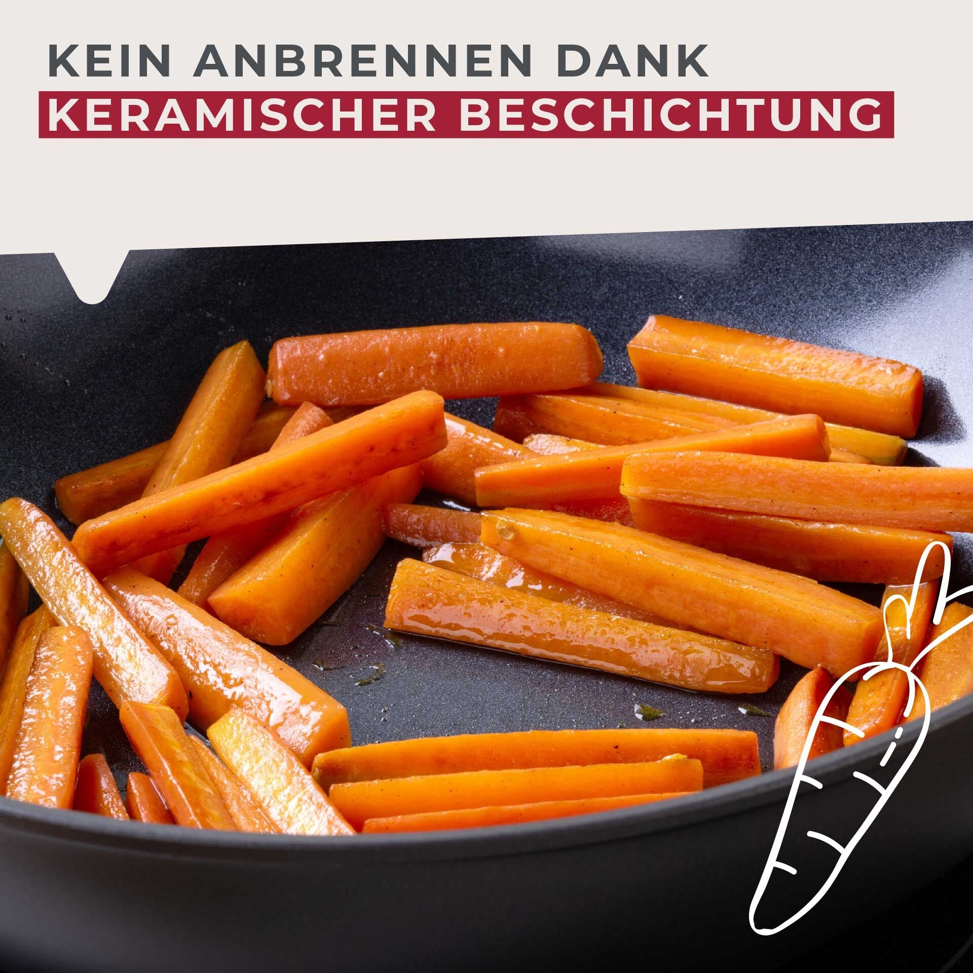 Wokpanne keramikk non-stick Ø28 cm Soft Collection nærbilde av grep