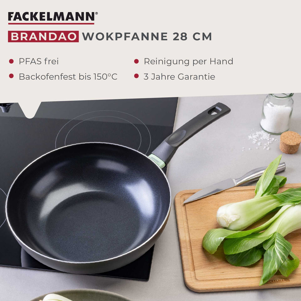 Wokpanne keramikk non-stick Ø28 cm Brandao - brukt på komfyr