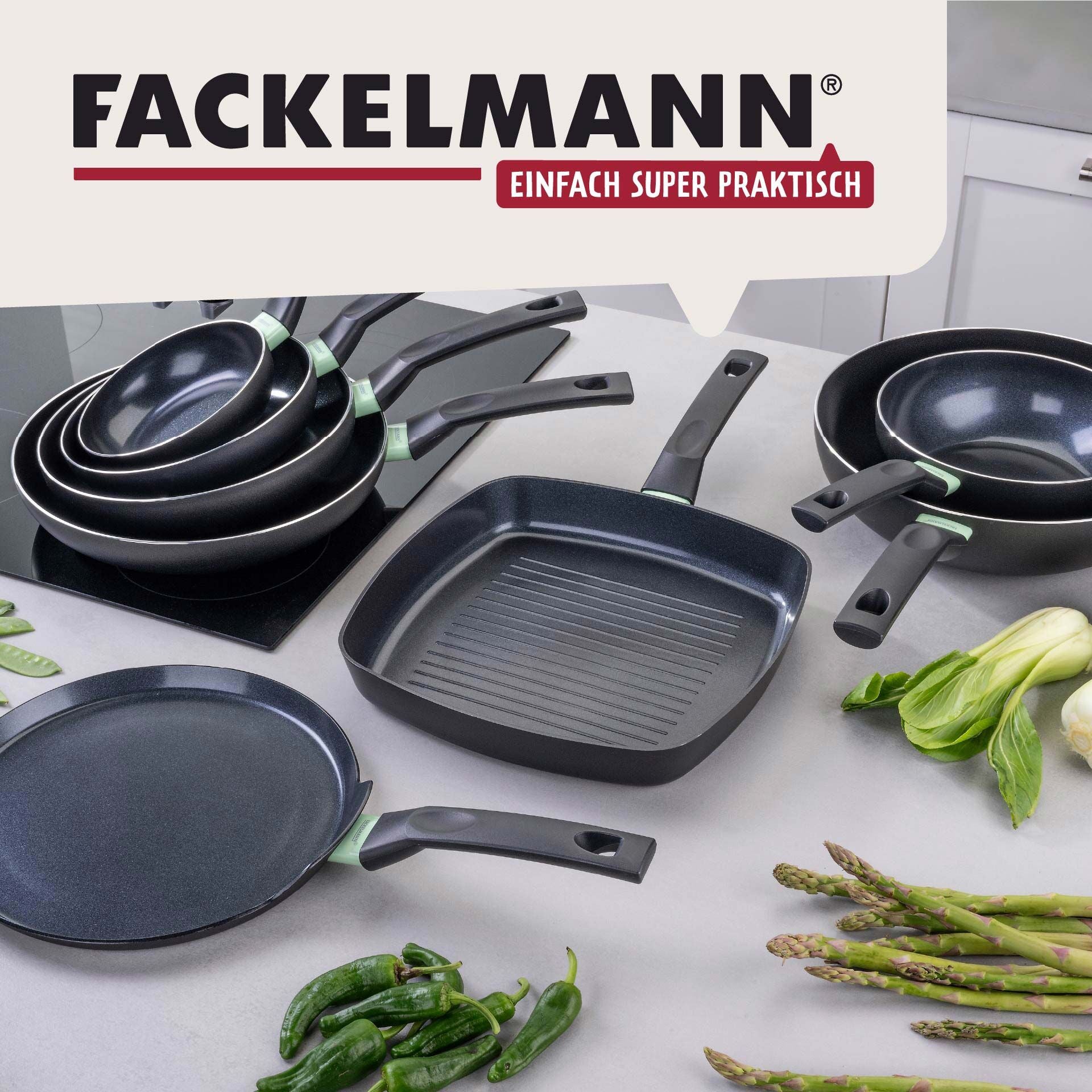 Wokpanne keramikk non-stick Ø28 cm Brandao - med mat